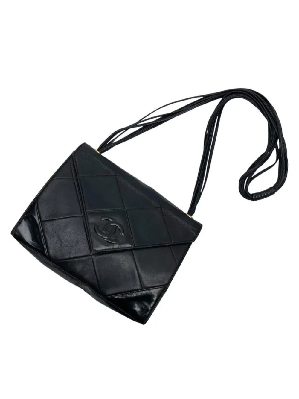 Chanel Quilted Lambskin Enamel CC Logo Shoulder